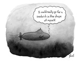 Thought bubble: "I could really go for a sandwich in the shape of myself." - New Yorker Cartoon Premium Giclee Print by Tom Toro
