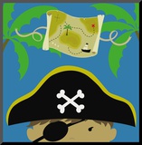 Peek-a-Boo Heroes: Pirate Mounted Print by Yuko Lau