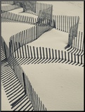 New York, Long Island, the Hamptons, Westhampton Beach, Beach Erosion Fence, USA Mounted Photo by Walter Bibikow