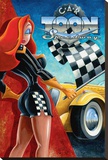 Car Toon Speedway Limitierte Auflage auf Leinwand von Mike Kungl