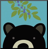 Peek-a-Boo Bear Mounted Print by Yuko Lau