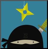 Peek-a-Boo Heroes: Ninja Mounted Print by Yuko Lau