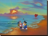 Mickey & Minnie’s Romantic Day Editions limitées sur toile par Jim Warren