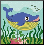 Ocean Friends, Walter Mounted Print by Jenn Ski