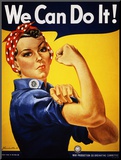 We Can Do It! (Rosie the Riveter) Mounted Print by J. Howard Miller