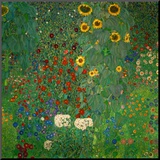 Farm Garden with Sunflowers, c.1912 Mounted Print by Gustav Klimt