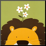 Peek-a-Boo IX, Lion Mounted Print by Yuko Lau