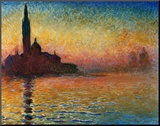Sunset In Venice Mounted Print by Claude Monet