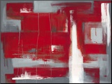 Abstrato vermelho Impressão montada por Leigh Banks