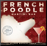 French Poodle Martini Mounted Print by Stephen Fowler