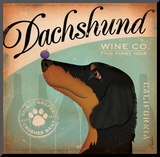 Daschund Wine Mounted Print by Stephen Fowler