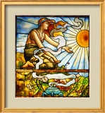 A Fine Leaded and Plate Glass Window, circa 1895 Impressão giclée emoldurada por Tiffany Studios