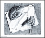 Drawing Hands Mounted Print by M. C. Escher