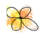 Orange Yellow Abstract Flower Premium Giclee Print by Irena Orlov