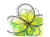 Green Abstract Brush Splash Flower Premium Giclee Print by Irena Orlov