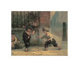 Playing with a Top Premium Giclee Print by Albert Ludovici