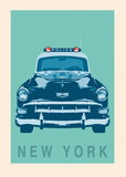 New York - Cop Car Kunstdruck von Ben James