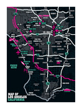 Los Angeles Map Affiches par Tom Frazier