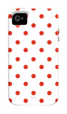 Red Polk-a-dots iPhone 4/4S Case por Avalisa
