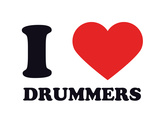 I Heart Drummers Giclee Print