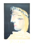 Femme a la Robe, Blanche Couronee de Fleurs Reproductions pour les collectionneurs par Pablo Picasso