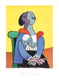 Femme A La Chaise Sur Fond Jaune Reproductions pour les collectionneurs par Pablo Picasso