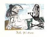 Femme Assise et Joueur de Flute Reproductions pour les collectionneurs par Pablo Picasso