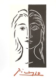 Portrait en Deux Parties Noire et Blanche Verzamelposters van Pablo Picasso Portrait en Deux Parties Noire et Blanche Verzamelposters van Pablo Picasso