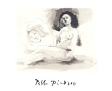 Homme Couchee Et Femme Assise Reproductions pour les collectionneurs par Pablo Picasso