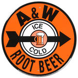 A and W Root Beer Soda Metal Round Plechová cedule
