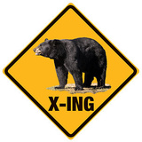 Black Bear Crossing Tin Sign