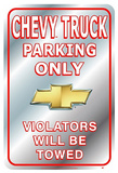 Chevrolet Chevy Truck Parking Only Tin Sign