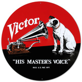 RCA Nipper Victor Record Phonograph Plaque en métal