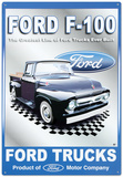 Ford Motor Company F-100 Pickups Trucks Blechschild