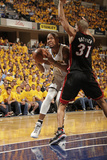Indianapolis, IN - May 24: Miami Heat and Indiana Pacers - David West and Shane Battier Fotografie-Druck von Ron Hoskins