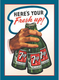 7Up Seven Up Soda Here's Your Fresh Up Tin Sign