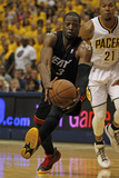 Indianapolis, IN - May 24: Miami Heat and Indiana Pacers - Dwyane Wade and David West Fotografie-Druck von Jonathan Daniel