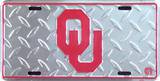 Oklamhoma University Diamond License Plate Plaque en métal