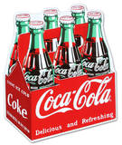 Coca Cola Coke Carton 6-Pack Bottles Blikskilt