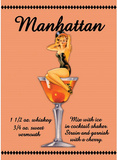 Manhattan Drink Recipe Sexy Girl Plaque en métal