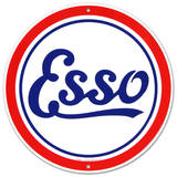 Esso Oil Gasoline Logo Round Plaque en métal