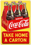 Drink Coca Cola Coke Take Home a Carton Tin Sign
