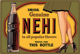 Drink Genuine Nehi Soda Lady Tin Sign