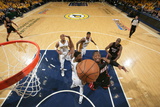Indianapolis, IN - May 24: Miami Heat and Indiana Pacers - Dwyane Wade and Roy Hibbert Photographic Print by Nathaniel S. Butler