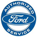 Authorized Ford Service Round Tin Sign