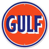 Gulf Oil Gasoline Logo Round Plaque en métal