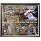 Derek Jeter 3,000th Hit Time Line Collage Framed Memorabilia