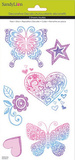 Heart Floral Butterfly Decorative Decals Stickers