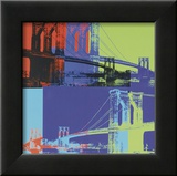 Brooklyn Bridge, ca. 1983 (Orange, Blue, Lime) Posters van Andy Warhol