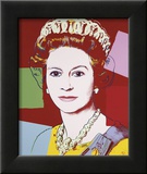 Reigning Queens: Queen Elizabeth II of the United Kingdom, c.1985 (Dark Outline) Posters by Andy Warhol